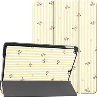 IMoshion Coque tablette Design Trifold pour Apple iPad 9 (2021) 10.2 pouces / iPad 8 (2020) 10.2 pouces / iPad 7 (2019) 10.2 pouces - Garden Stripes