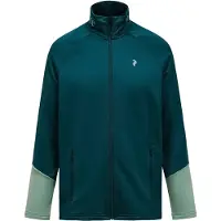 Peak Performance Hommes, Chemisier, Veste pour homme M Rider Essentials Midlayer Zip Jacket, couleur verte - L, Vert, (L)