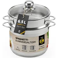 Kruger Pot de spaghetti, Poêle + casserole, Argent