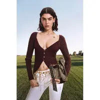 Desigual Cardigan marron / cyclamen