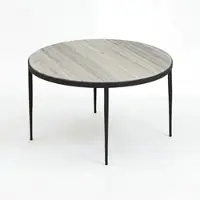 Wohnling Table basse en métal avec plateau en marbre blanc de Toronto, 70 cm de diamètre, table de salon, table de détente, table basse élégante, table d'appoint, fabriquée à la main