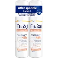 PDM to be maintained ETIAXIL Anti-Transpirant Tolérance 48h x2 100 ml Spray