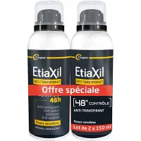 Etiaxil - Déodorant Anti-transpirant - HOMME - Transpiration Modérée - Aisselles - Contrôle 48h - Aérosol - 150 ml - Lot de 2 300 ml Spray