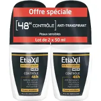 PDM to be maintained - Déodorant Anti-transpirant - HOMME - Transpiration Modérée - Aisselles - Contrôle 48h - Roll-on - 50 ml - Lot de 2 100 ml Rouleau