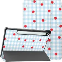 IMoshion Coque tablette Design Trifold pour Samsung Galaxy Tab S9 11.0 pouces / S10 Lite / S10 FE / S9 FE 10.9 pouces - Cherry Check