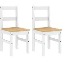 vidaXL Chaises de salle à manger, lot de 2, PANAMA, blanc, 40 x 46 x 90 cm, bois de pin massif