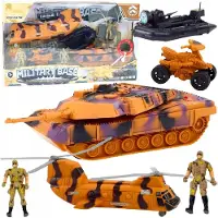 Leantoys Ensemble militaire, char militaire, hélicoptère, parachutiste, sons