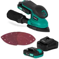 Vonroc Ponceuse delta multifonction sans fil 20V | 2 Batteries 2.0Ah et chargeur incl.
