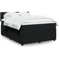 vidaXL Lit boxspring avec matelas noir 140x200 cm velours
