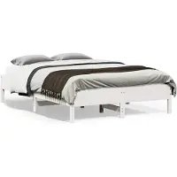 vidaXL Lit en bois massif sans matelas Blanc 135x190 cm pin