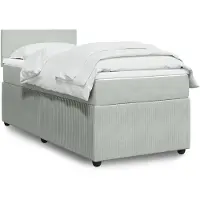 vidaXL Lit boxspring avec matelas gris clair 80x200 cm velours