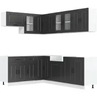 vidaXL Ensemble d'armoires de cuisine Kalmar 11 pièces noir bois composite