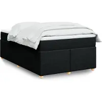 vidaXL Lit boxspring avec matelas noir 120x200 cm Tissu