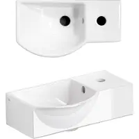 Clou InBe Fontaine - 41x22.5x11cm - avec trou de robinet - céramique - blanc IB/03.03017