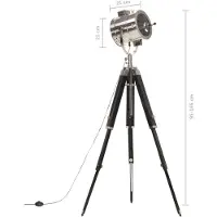 vidaXL Lampadaire à trépied Bois de manguier massif 165 cm