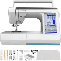 Cecotec Machine à coudre numérique BelleCouture 36000 Control. Écran tactile 7", 360 points de couture, pédale intégrée, enfilage automatique