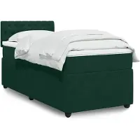 vidaXL Lit boxspring avec matelas vert foncé 90x200 cm velours
