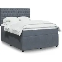 vidaXL Lit boxspring avec matelas gris foncé 140x190 cm velours