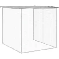vidaXL Cage à poules avec toit gris clair 203x98x90 cm Acier galvanisé