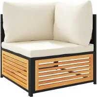 vidaXL Canapé d'angle de jardin avec coussins en bois massif d'acacia