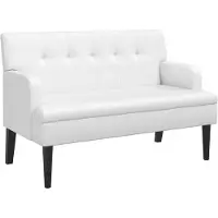 vidaXL Banc avec dossier blanc 112x65,5x75 cm similicuir