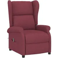 vidaXL Fauteuil inclinable électrique à oreilles rouge bordeaux tissu