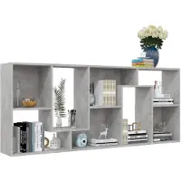 vidaXL Bibliothèque Gris béton 67x24x161 cm Bois d'ingénierie