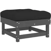 vidaXL Tabouret de jardin avec coussin Gris Pin massif