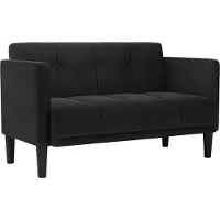 vidaXL Canapé deux places noir 111 cm velours