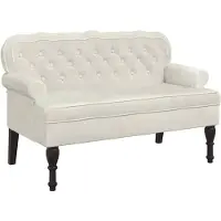 vidaXL Banc avec dossier crème 119,5x64,5x75 cm velours