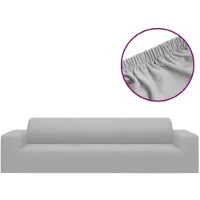 vidaXL Housse extensible de canapé 4 places Gris Jersey de polyester