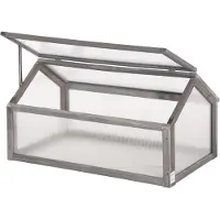 Outsunny , mini serre en bois, dimensions 90 x 52 x 49,5 cm, serre de couleur grise
