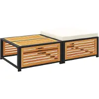 vidaXL Table de jardin avec tabouret en bois massif d'acacia