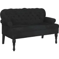 vidaXL Banc avec dossier Noir 119,5x64,5x75 cm Velours