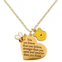 Winnie the Pooh Collier Disney de - You Are Braver Than You Believe - pour Unisexe - couleur or - Taille Standard