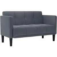 vidaXL Canapé deux places gris foncé 111 cm velours
