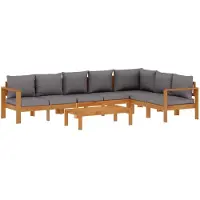 vidaXL Ensemble de 8 canapés de jardin avec coussins en bois massif d'acacia