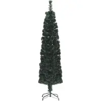 vidaXL Arbre de Noël artificiel mince et support 150 cm fibre optique