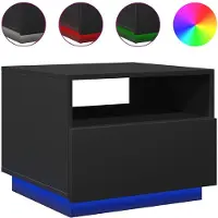 vidaXL Table basse avec lampes LED Noir 50x49x40 cm