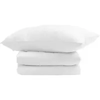 vidaXL Couverture d'hiver avec 2 oreillers, blanche, en duvet et plumes