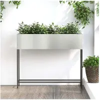 vidaXL Planteur de jardin surélevé Argent 100 x 26 x 82 cm