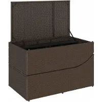 vidaXL Chaise longue pliante avec support et espace de rangement Marron Poly-Rattan