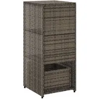 vidaXL Armoire de jardin Gris 50x55x115 cm Poly rotin