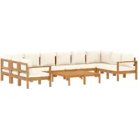 vidaXL Ensemble de 10 canapés de jardin avec coussins en bois massif d'acacia