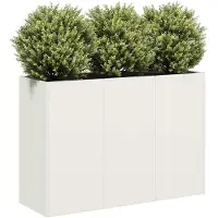 Super Merchant Jardinière blanc 120x40x80 cm acier laminé à froid