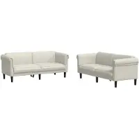 vidaXL 3-pc. Ensemble canapé velours crème