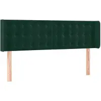 vidaXL Tête de lit avec oreilles vert foncé 163x16x118/128 cm velours
