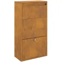 vidaXL Boîte de dépôt de colis avec porte Marron 44 x 22 x 82 cm Acier