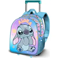 KARACTERMANIA Sac à roulettes Disney Stitch Aloha 3D - 31 cm, idéal pour l'école et les aventures
