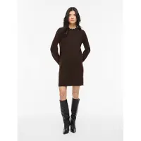 Vila Nikolina Long Sleeve Short Dress Marron M Femme